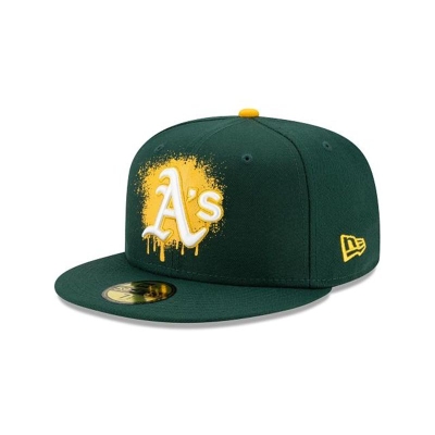 Oakland Athletics Gorra | New Era MLB Drip Front 59fifty Fitted Cap Mexico - Verdes